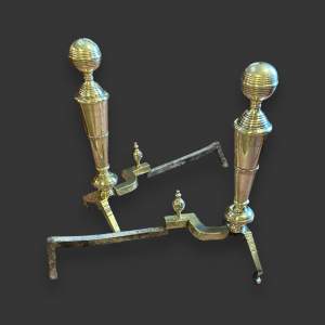 Period Brass and Iron Firedogs or Andirons