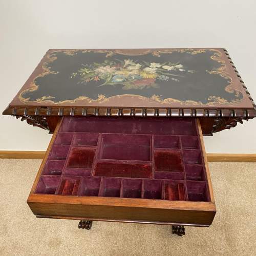 An Exceptional William IV Rosewood Work Table 1800-1837 image-3
