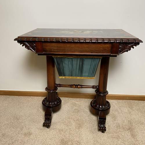 An Exceptional William IV Rosewood Work Table 1800-1837 image-2