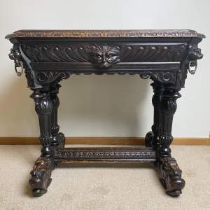 Superb Hand Carved Oak Greenman Table Circa 1875