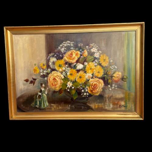 A Beautifully Painted Still Life Of Yellow And White Flowers image-3