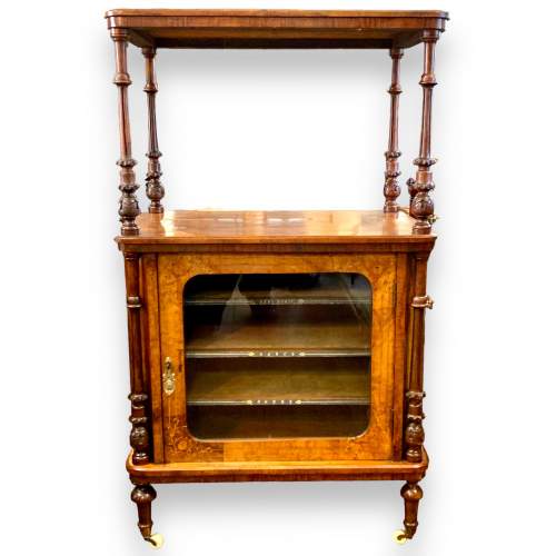 Victorian Burr Walnut Music Cabinet image-1