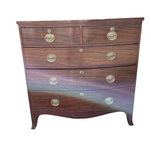 A 19th Century Mahogany  Bow Fronted Chest Of Drawers image-1