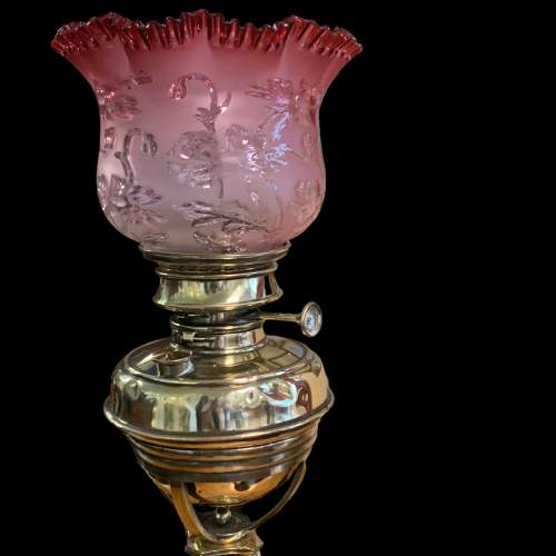 Tall 19th Century Brass Oil Lamp image-6