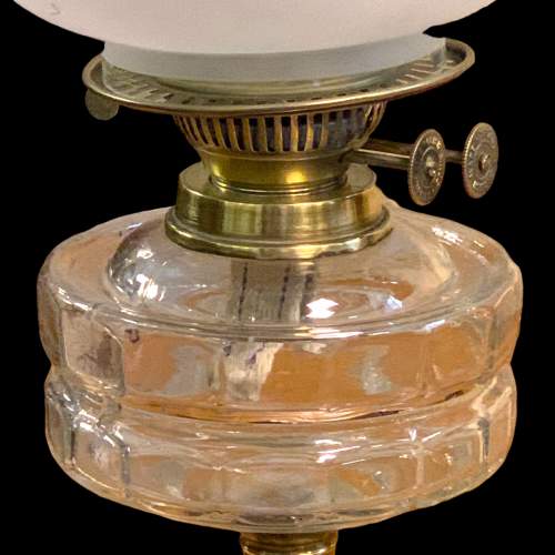 19th Century Glass and Cast Iron Oil Lamp image-3