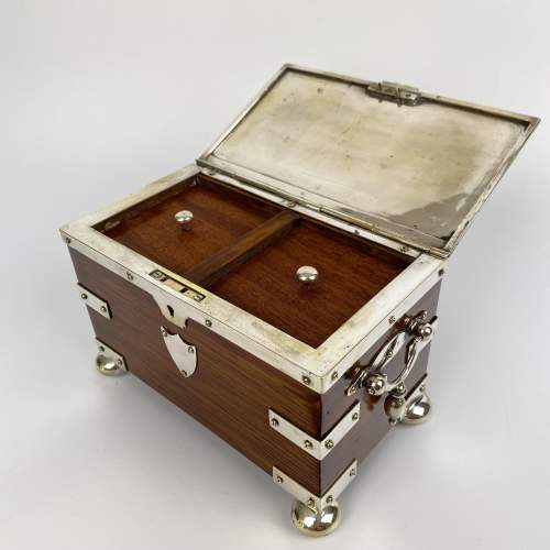 Oak and Silver Plated Tea Caddy Circa 1890 image-4