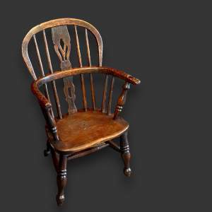 George III Ash and Elm Childs Windsor Chair