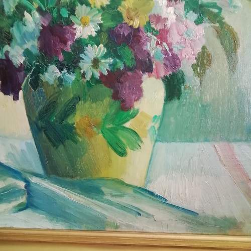 Mid 20th Century Flowers Oil Painting on Canvas by Alexander Flaschner. image-6