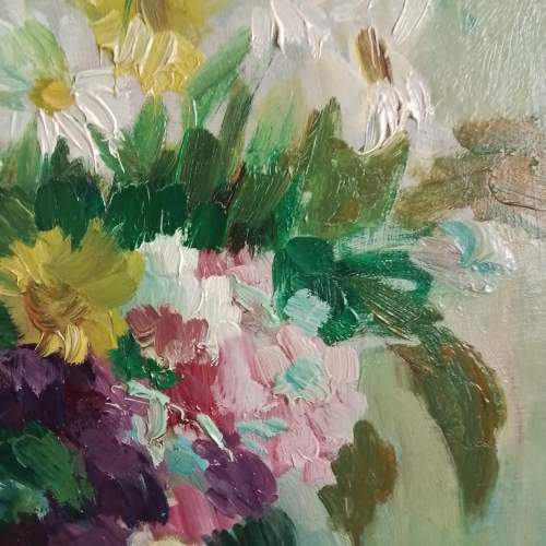 Mid 20th Century Flowers Oil Painting on Canvas by Alexander Flaschner. image-3