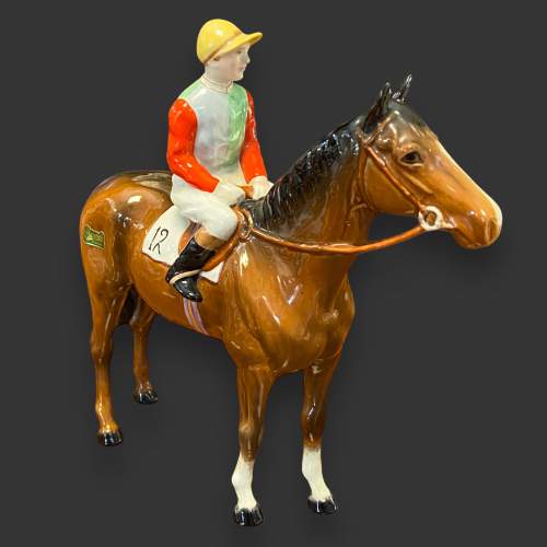 Beswick Standing Race Horse and Jockey image-2