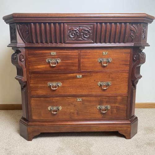 Hand Carved Late Victorian Mahogany Chest of Drawers - Circa 1890 image-1