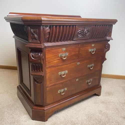 Hand Carved Late Victorian Mahogany Chest of Drawers - Circa 1890 image-2