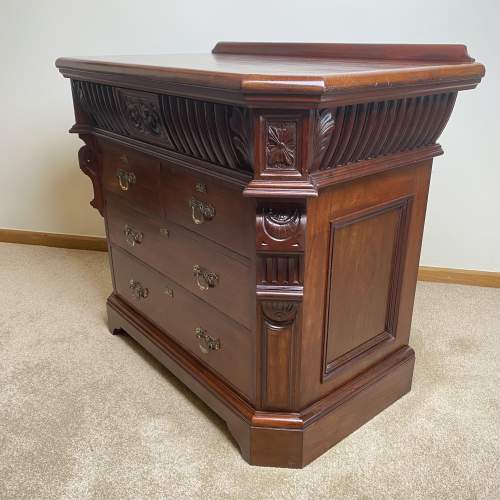 Hand Carved Late Victorian Mahogany Chest of Drawers - Circa 1890 image-3