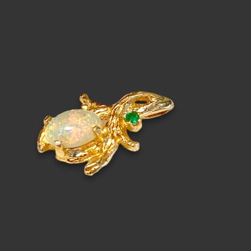 14ct Gold Emerald and Opal Pendant image-3
