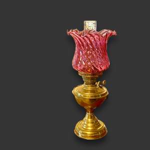 Electrified Vintage Brass Oil Lamp