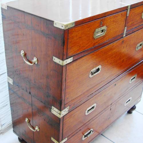 Antique Teak Campaign Chest of Drawers image-2