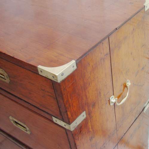Antique Teak Campaign Chest of Drawers image-5