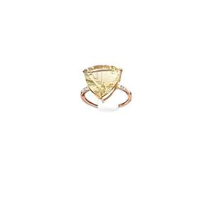 Gold Citrine Diamond Ring