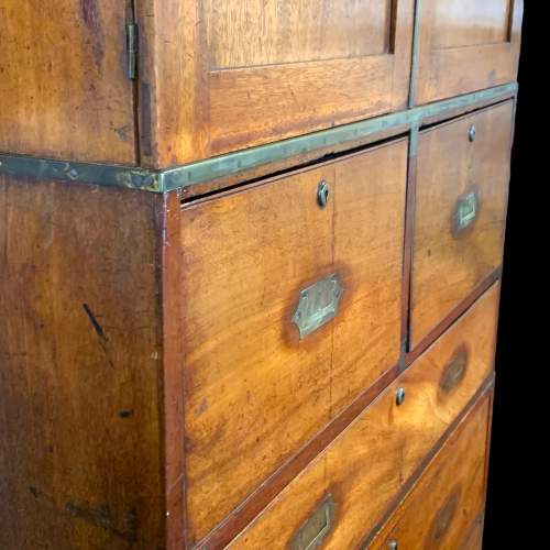 William IV Mahogany Two Part Military Chest of Drawers image-4