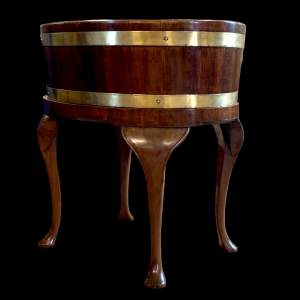 Circa 1890 Coopered Wine Cooler or Planter on Stand