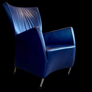 Late 20th Century Montis Blue Leather Chair by Gijs Papavoine