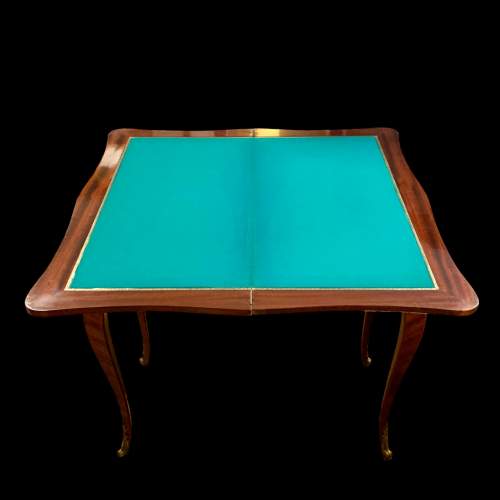 Elegant French Parquetry Foldover Card Table image-6