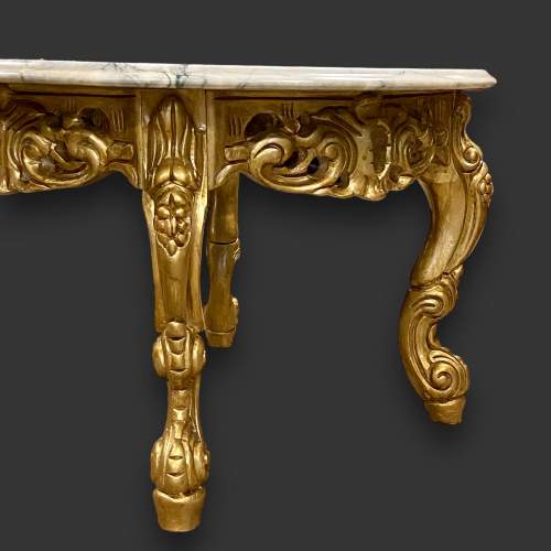 20th Century Gilt Wood and Marble Occasional Table image-2