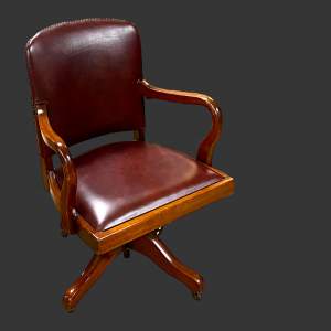 Early 20th Century Mahogany Revolving Desk Chair