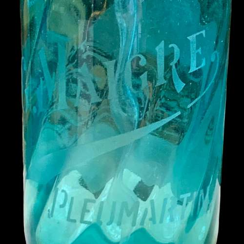 1930s Antique French Turquoise Blue Glass Soda Siphon image-6