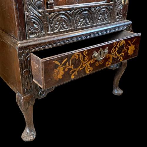 17th Century Flemish Oak Marquetry Two Tier Cupboard image-4