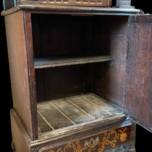 17th Century Flemish Oak Marquetry Two Tier Cupboard image-5