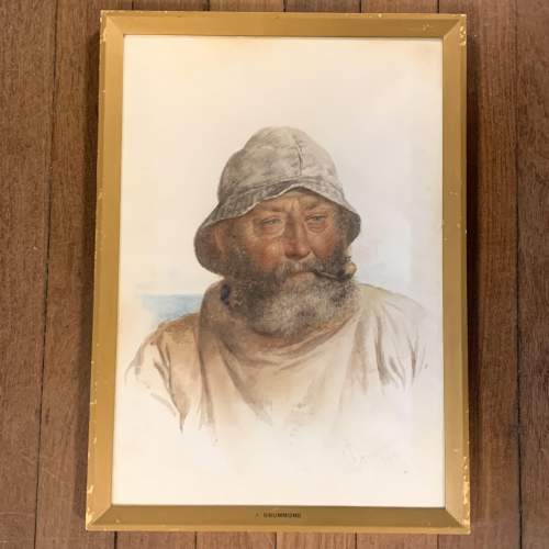 James Drummond Watercolour Painting of a Fisherman image-1