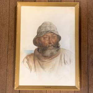 James Drummond Watercolour Painting of a Fisherman