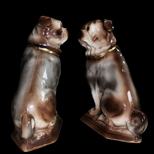 Pair of Late 19th Century Staffordshire Pug Dogs image-2