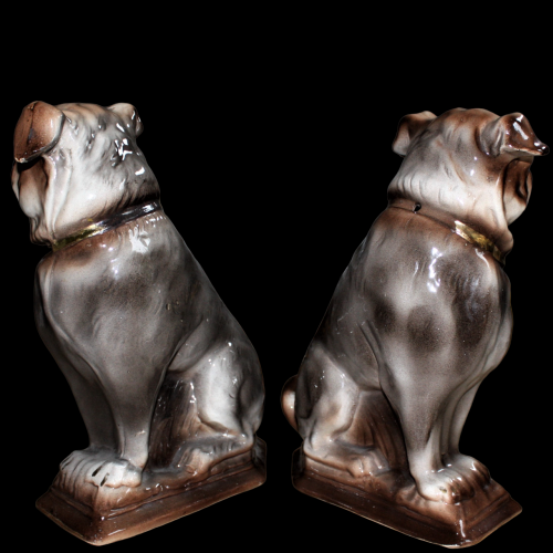 Pair of Late 19th Century Staffordshire Pug Dogs image-4