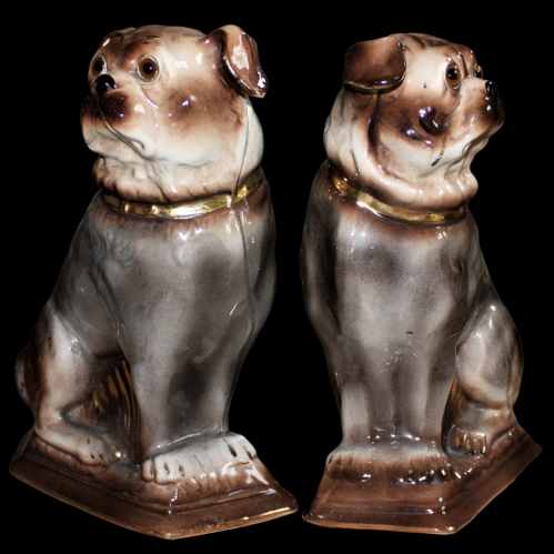 Pair of Late 19th Century Staffordshire Pug Dogs image-5