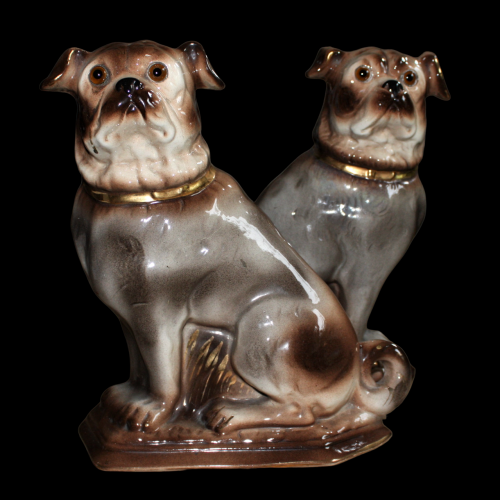 Pair of Late 19th Century Staffordshire Pug Dogs image-6