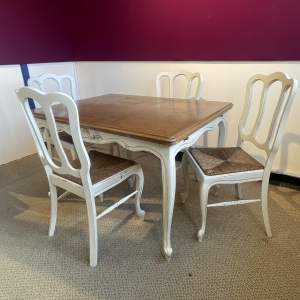 Vintage French Painted Extending Table & 4 chairs