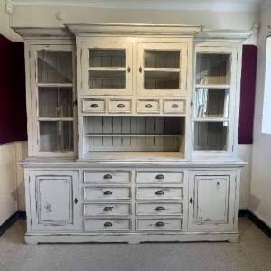 Large Reclaimed Painted Kitchen Dresser Glazed Bookcase