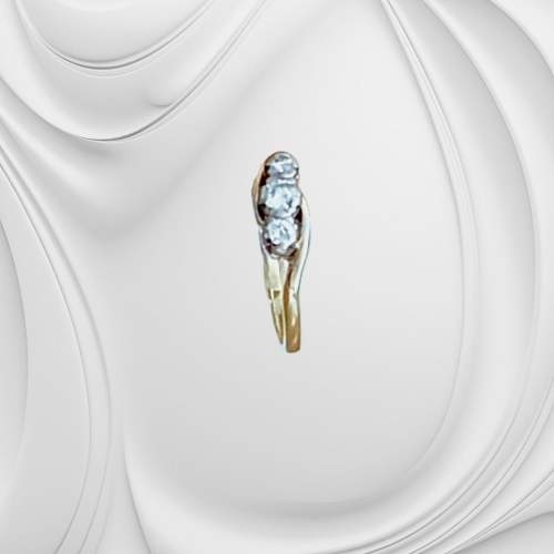 18ct Gold 0.35ct Diamond Trilogy Ring image-4