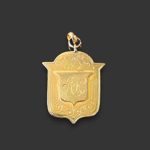 Victorian 18ct Gold Shield Shaped Pendant image-3
