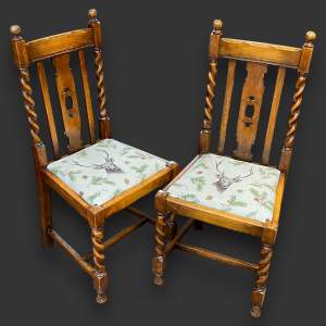 Pair of Early 20th Century Oak Chairs