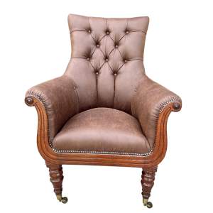 Regency Leather Library Chair