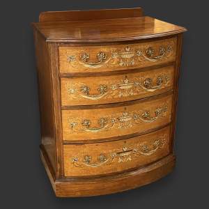 Late 19th Century Inlaid Rosewood Bow Front Chest of Drawers