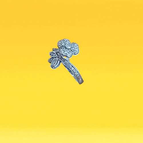Gold Diamond Attractive Floral Design Ring image-3