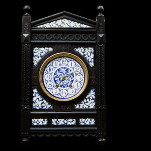 Aesthetic Movement Late 19th Century Large Ebonised Mantel Clock