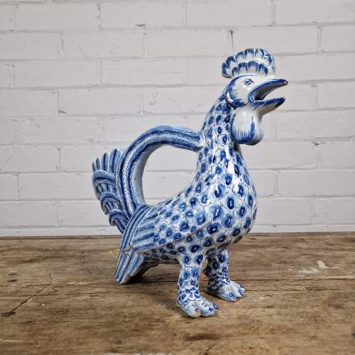 Late 19th Century French Faience Water Jug Moulded as a Cockerel image-2