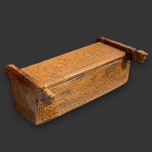 Oriental Hand Carved Wooden Opium Box