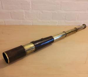 Clarkson & Co London Brass and Leather 3 Draw Military Telescope