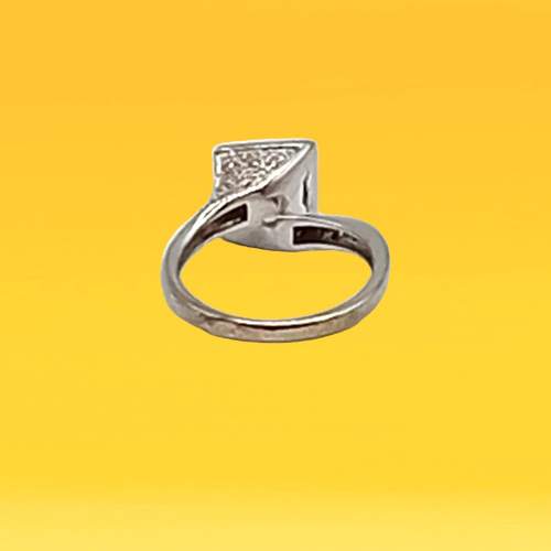 White Gold Amethyst Diamond Ring image-3